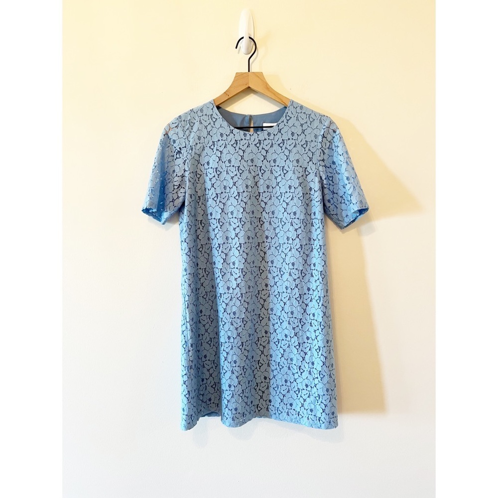 Likely Light Blue Lace Short Sleeve Shift Dress Size 4